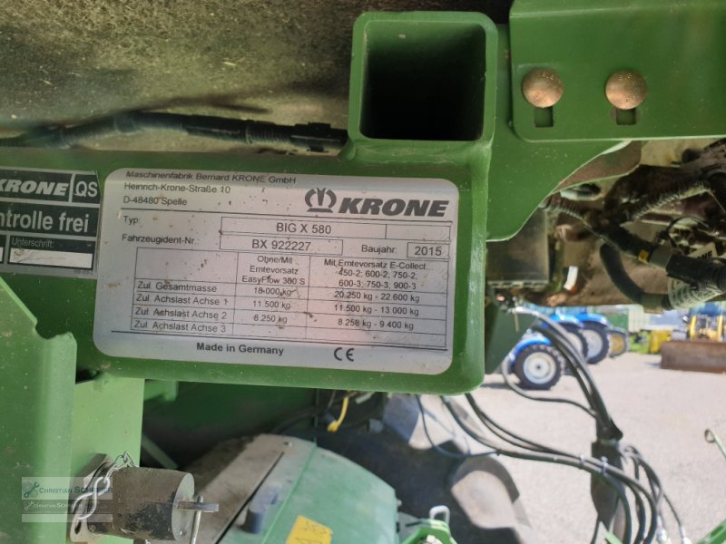 Krone Big X 580, Gebrauchtmaschine, BJ 12/2015, 1772 Betriebsstunden o. ha (Bild 4) Feldhäcksler des Typs Krone Big X 580, Gebrauchtmaschine in Lichtenau Stadtgebiet (Bild 4)