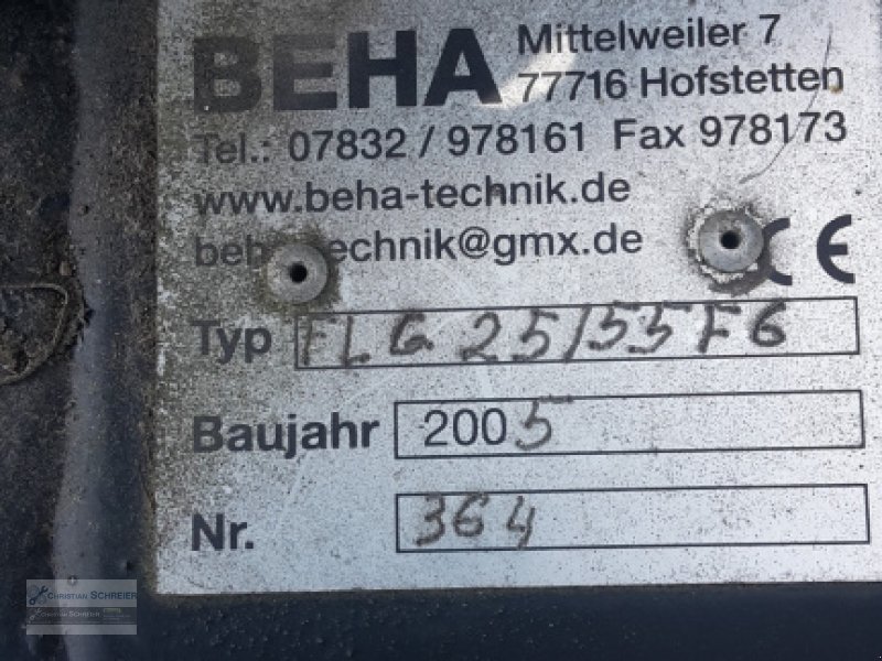 BEHA FLG25/55F6 OHNE ZANGE, Gebrauchtmaschine, BJ 2005 (Bild 2) Zubehör des Typs BEHA FLG25/55F6 OHNE ZANGE, Gebrauchtmaschine in Lichtenau Stadtgebiet (Bild 2)